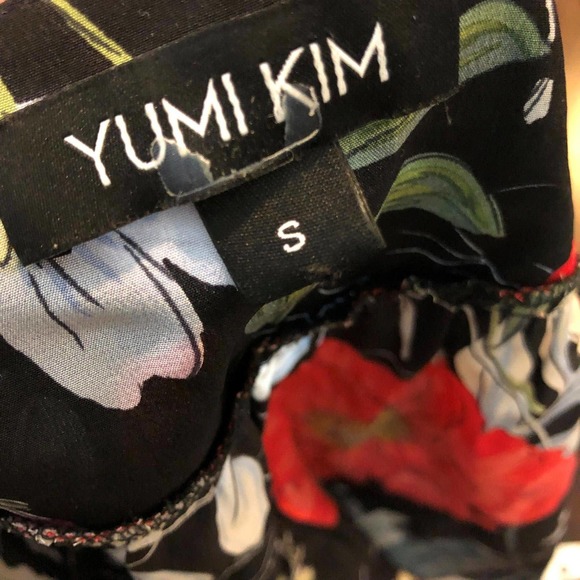 Yumi Kim Anthropologie Silk Floral Mini Wrap Santorini Dress Black Multi Size S - Picture 7 of 12